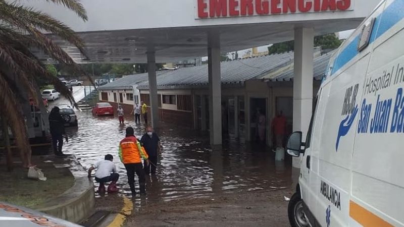 El Hospital San Juan Bautista inundado