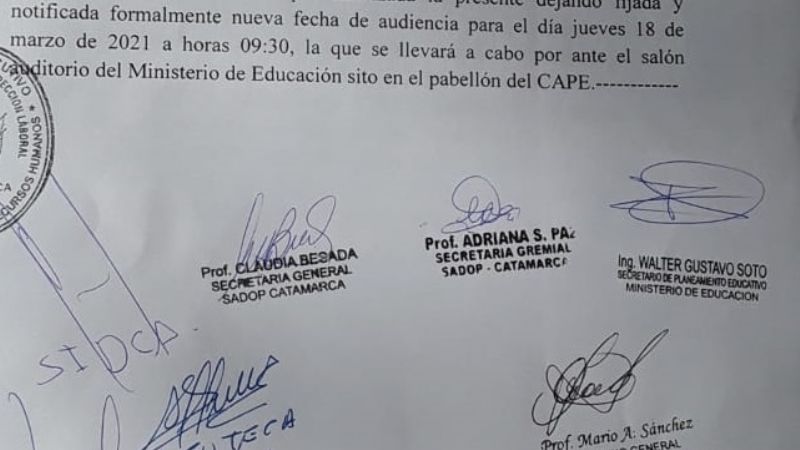 Conciliación docente: no hubo nuevo ofrecimiento de aumento salarial