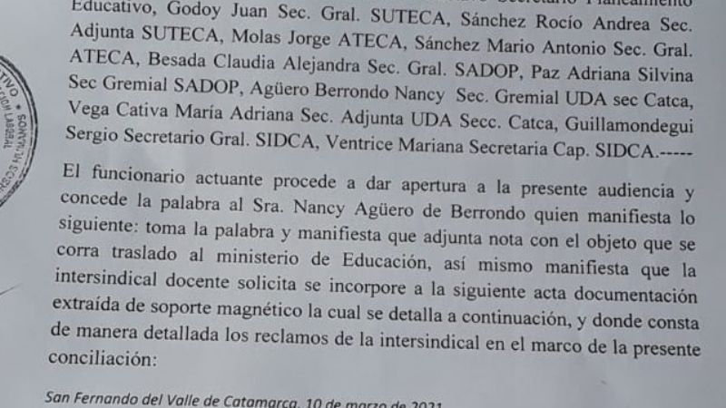 Conciliación docente: no hubo nuevo ofrecimiento de aumento salarial