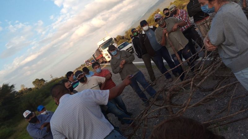 Piquete de municipales en la ruta 38