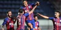 EL GOLEADOR FRANCO DI SANTO, ratificó su buen momento, con el primero para San Lorenzo.
