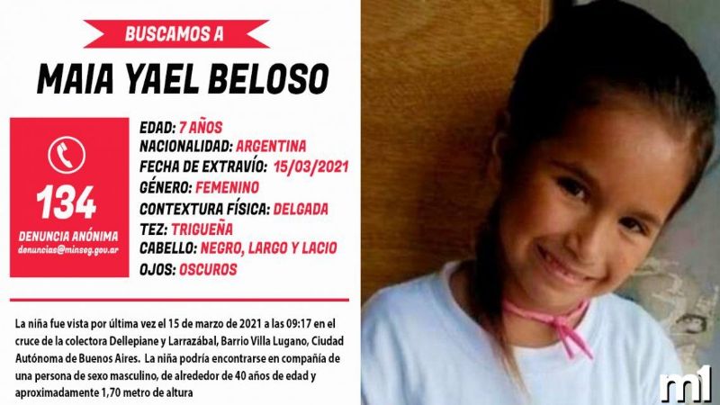 Buscan desesperadamente a Maia casa por casa