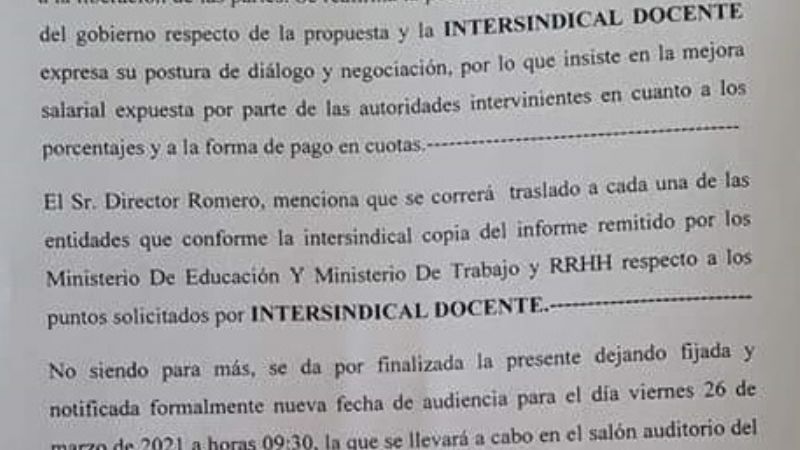 Educación: nueva audiencia sin avances en lo salarial