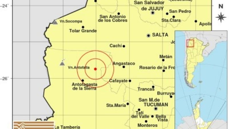 Temblor cerca de Antofagasta de la Sierra