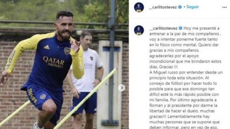 Tevez volvió agradecido y con “palo” a la prensa