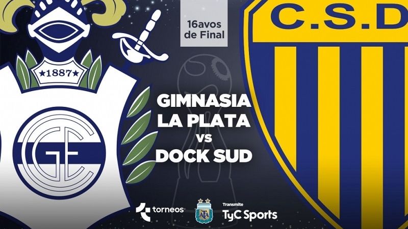 Gimnasia vs. Dock Sud, por los 16vos. de la Copa Argentina