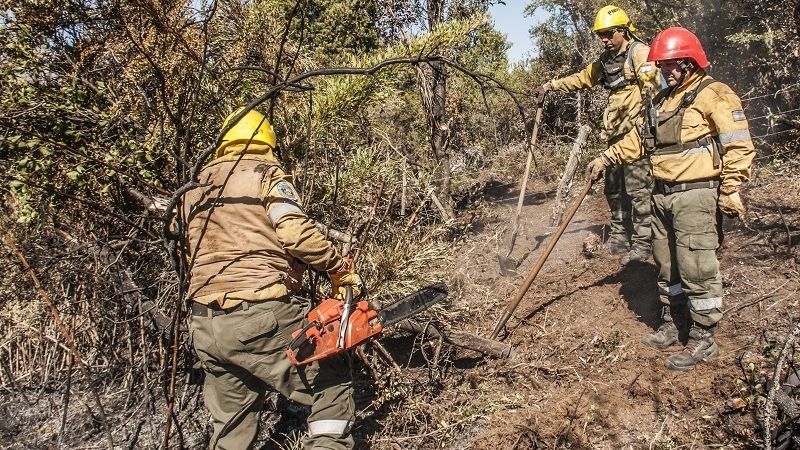 Brigadistas catamarqueños continúan sus tareas en la Patagonia