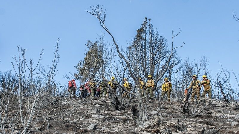 Brigadistas catamarqueños continúan sus tareas en la Patagonia