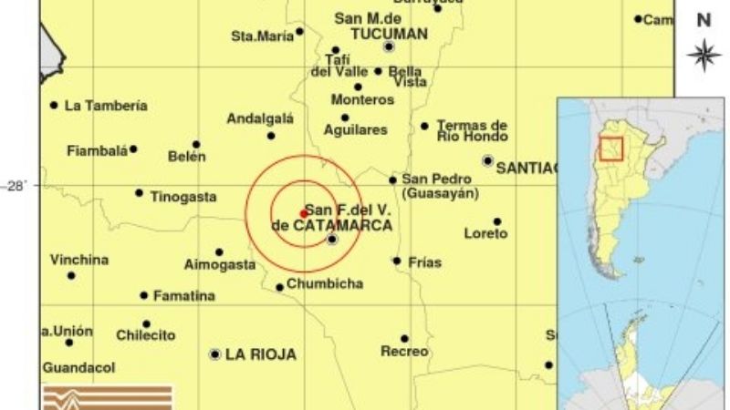 Temblores cerca de Capital y Belén