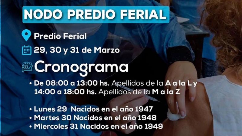 Inicia la vacunación para personas de 72, 73 y 74 años
