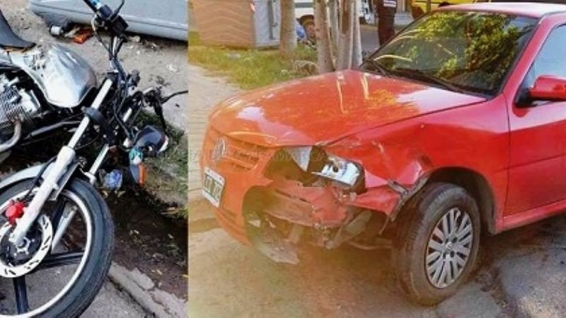 Motociclista asistido por el SAME tras un choque