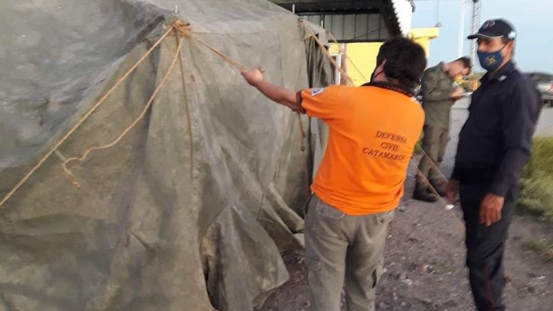 Instalaron carpa sanitaria de control para PCR en Las Salinas