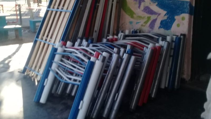 Se derrumbó el techo de una construcción en el Polideportivo