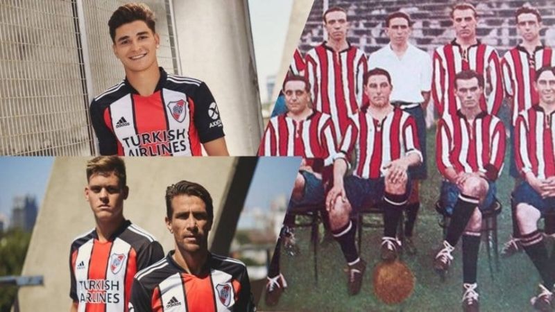 River presentó su tercera camiseta: la tricolor