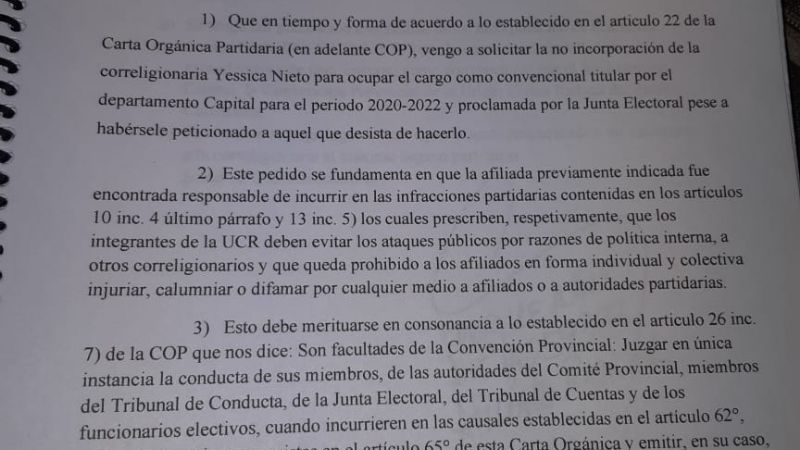 La UCR sin paz: nuevo ataque contra una mujer radical