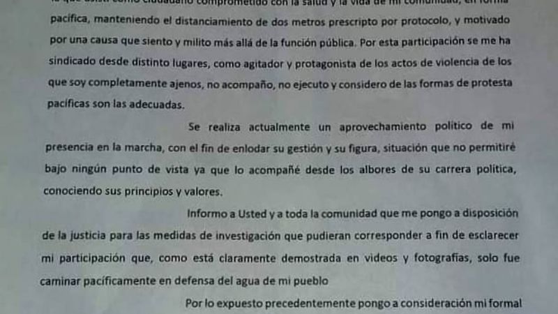 Renunció funcionario participó de la protesta violenta en Andalgalá