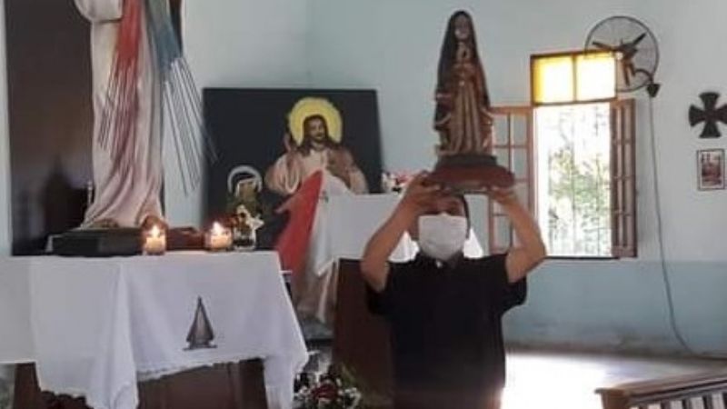 Entronizan imágenes réplica de la Virgen del Valle
