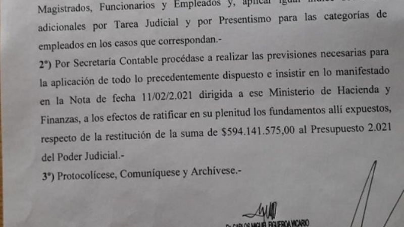La Corte concedió un 12% de aumento a los trabajadores judiciales
