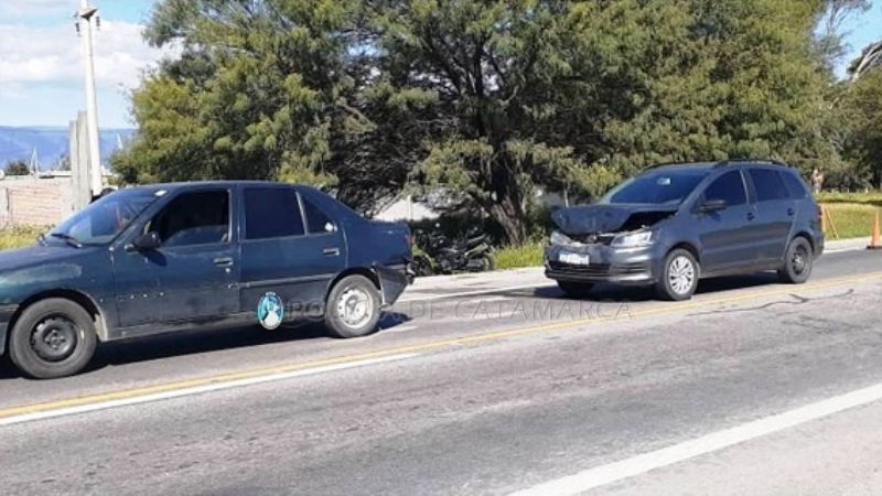Choque en cadena con daños materiales