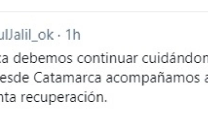 Jalil le deseó a Fernandez una pronta recuperación