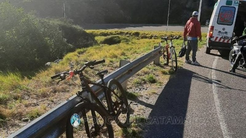 Ciclista se accidentó en la Quebrada de Moreira