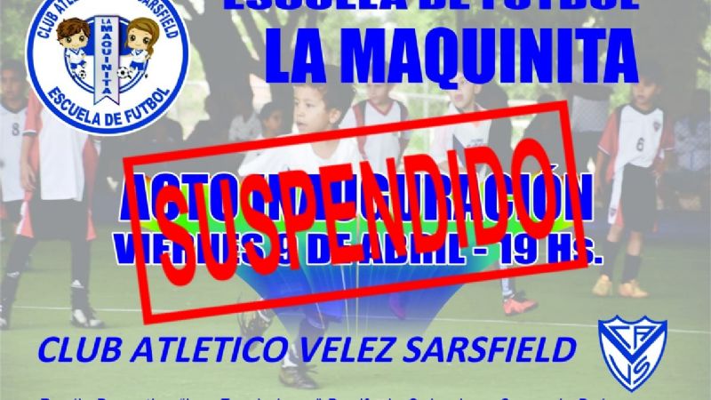 Suspenden las actividades de Escuela de Fútbol en Vélez