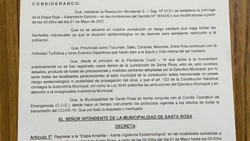 Elpidio, a contramano; regresa a Etapa Amarilla