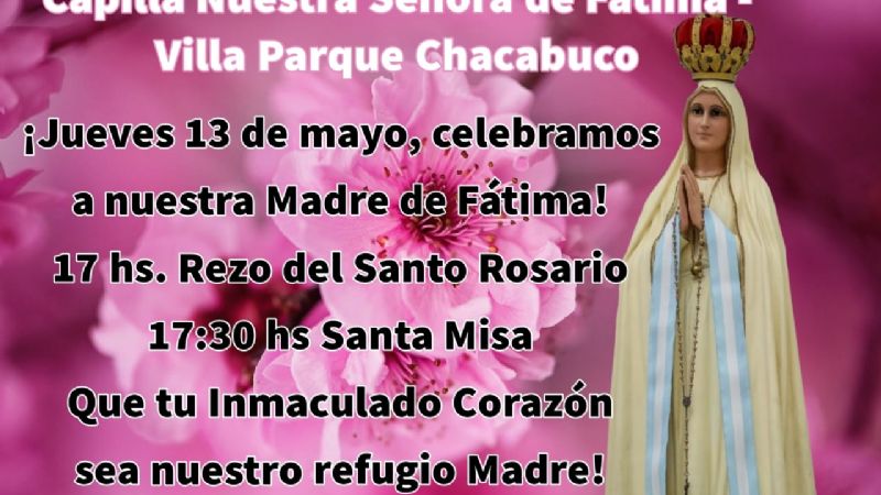 Celebran a la Virgen de Fátima en Villa Parque Chacabuco