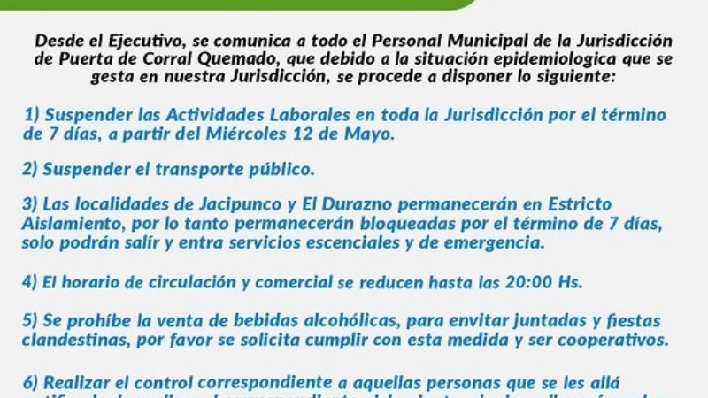 El Durazno y Jacipunco, bloqueadas por el Covid