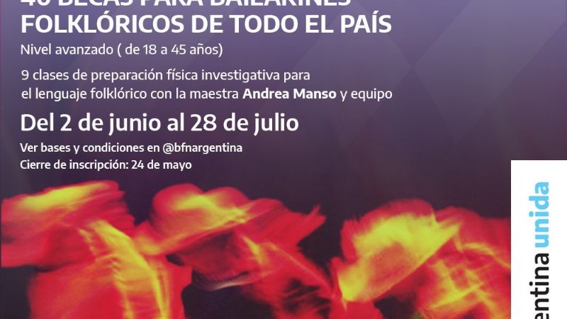 Becas de capacitación para bailarines y bailarinas folklóricas