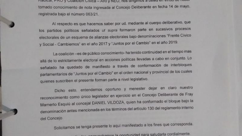 La UCR desconoce a la concejal Segura