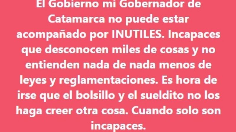 Catarata de posteos de Guaráz en contra de funcionarios provinciales