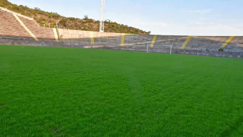 Crece el pasto del Estadio Bicentenario tras el resembrado de invierno