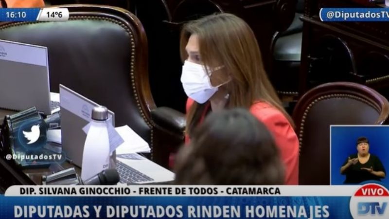 Ginocchio homenajeó a Marita Colombo y a FME en el Congreso