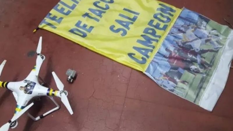 Pablo Pérez rompió un dron “canalla” a los patadones