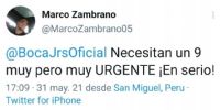 ME GUSTA le metió Zambrano al twuitt de su hermano, recomendando la llegada de un 
