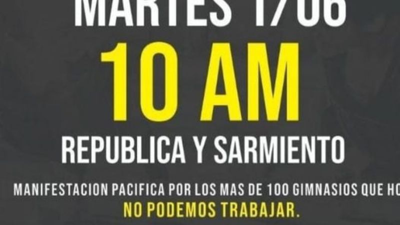 Marcha para pedir la habilitación de los gimnasios