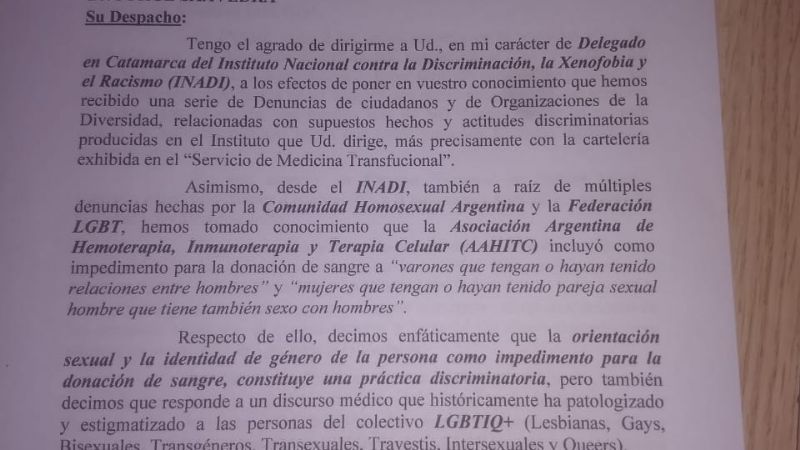 El INADI intervino por erradicar información discriminatoria en un sanatorio