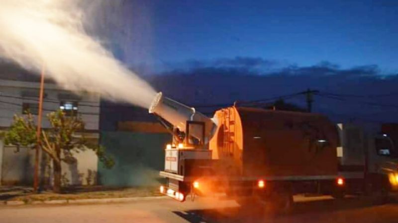 Fuerte operativo de fumigación y bloqueo en barrios de Recreo