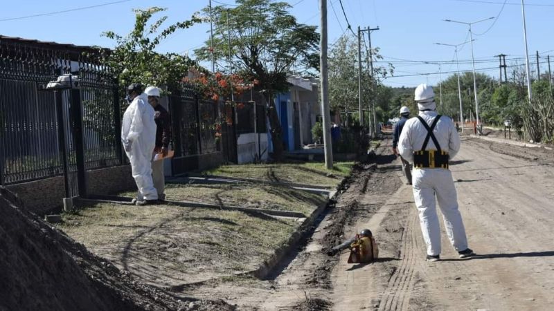 Fuerte operativo de fumigación y bloqueo en barrios de Recreo