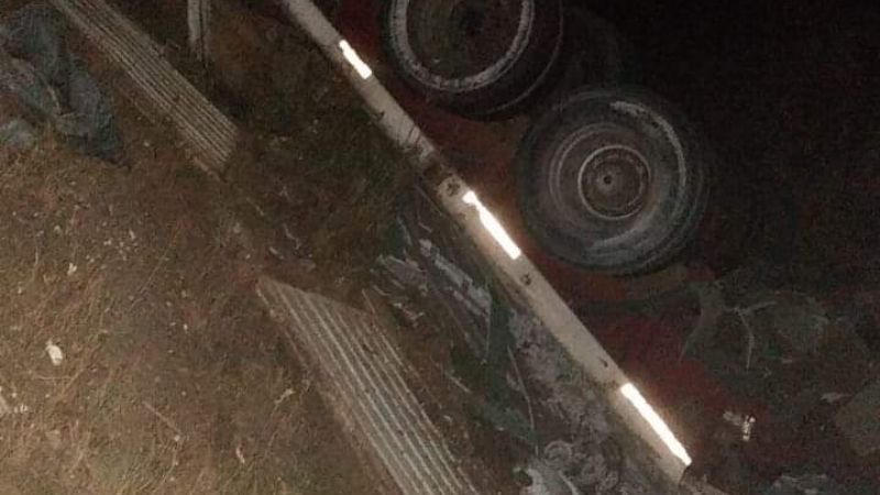 Vuelco en la Cuesta El Totoral