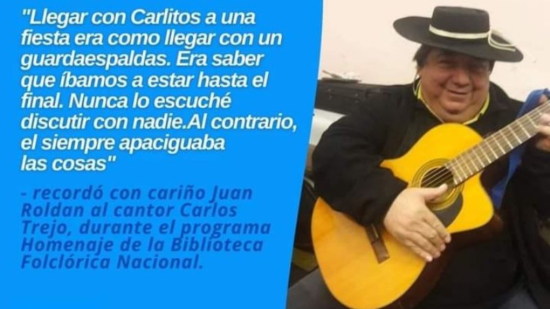 Sentidos homenajes de los folcloristas a su colega Carlos Trejo