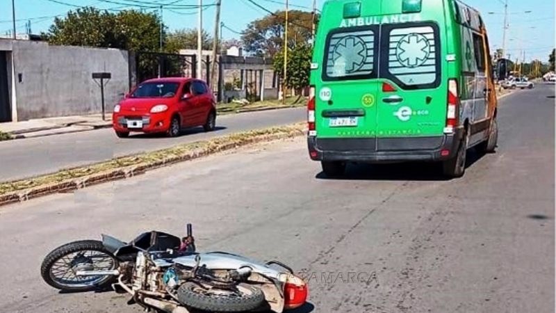 Motociclistas lesionados en un siniestro vial