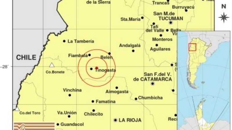 Temblor cerca de Tinogasta