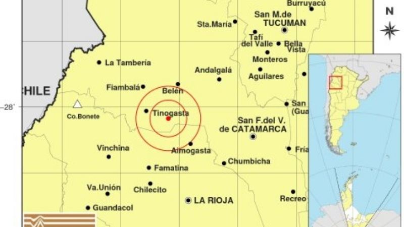 Temblor cerca de Tinogasta