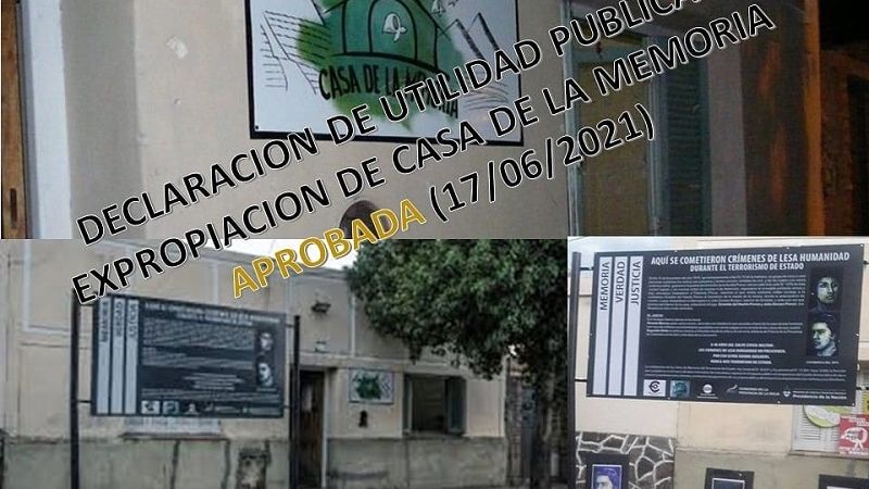 Es ley la expropiación de la “Casa de la Memoria”