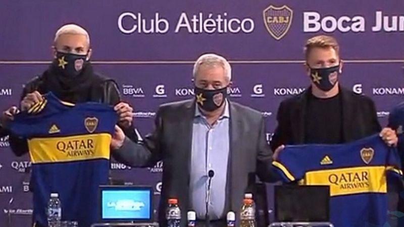 Briasco y Rolón fueron presentados como jugadores de Boca