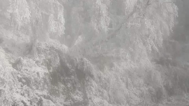 RNN°65 intransitable con nieve y barro en la calzada