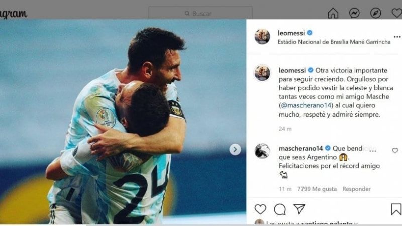 Messi alcanzó el récord de Mascherano en la Selección