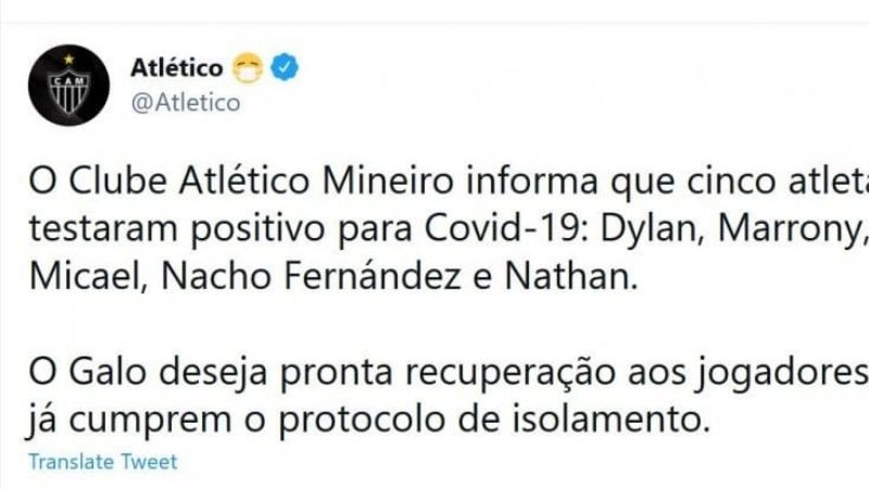 Cinco casos de Covid en Mineiro antes de Boca